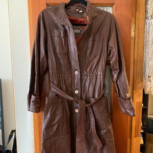 Vintage Leather Full Length Coat